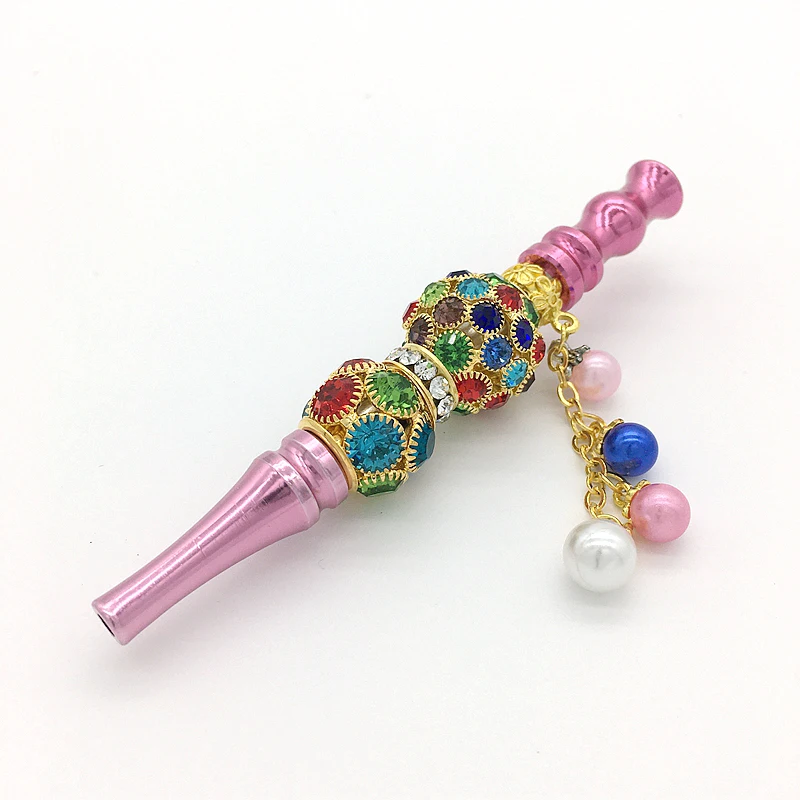 

1 Piece Diamond decoration 8 color Shisha Hookah Mouthpiece Handmade Jewelry Chicha Filter Tips Hookah Mouth piece