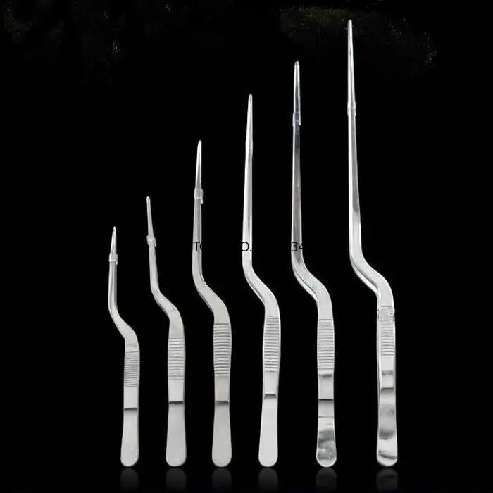 2 шт./лот изогнутые пинцеты в форме копья из нержавеющей стали для тканевой