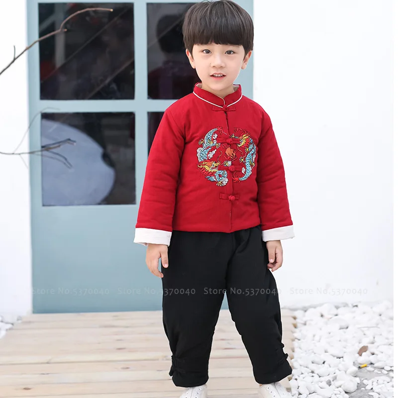 Китайский традиционный ханьфу костюм набор Тай Чи Кунг фу Униформа для мальчиков