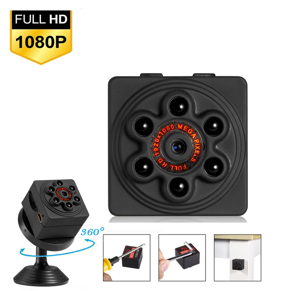 Мини камера BORUIT HD 1080P с датчиком ночного видения видеокамера движения