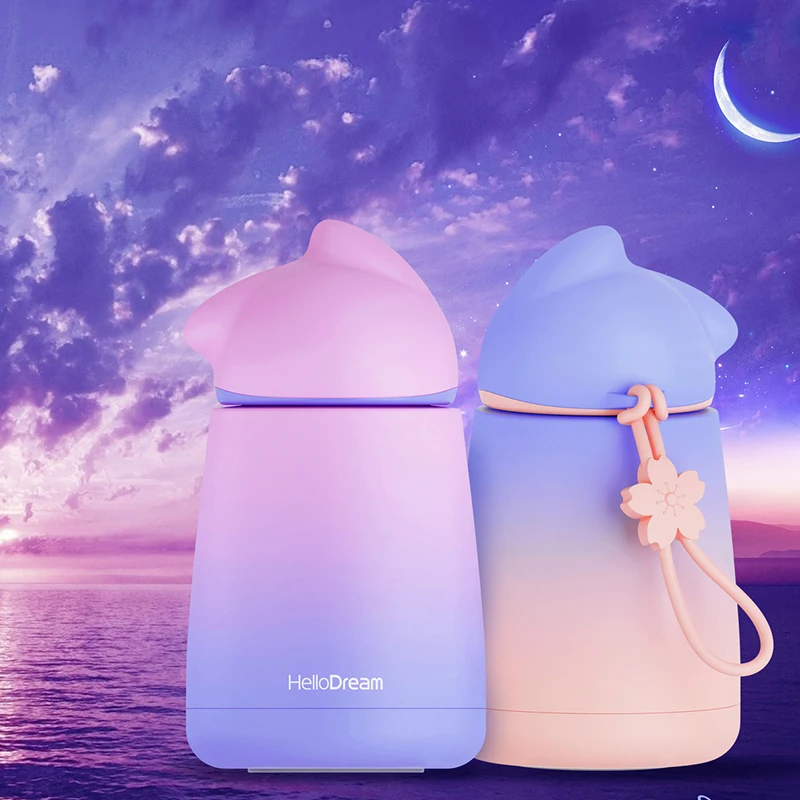 Модная Портативная бутылка для воды из нержавеющей стали вакуумная фляжка