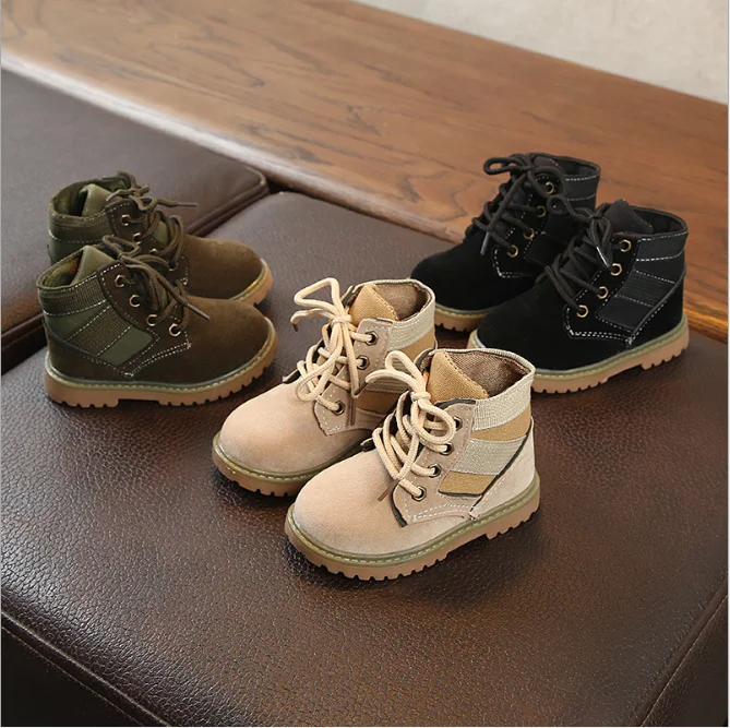 Новые тонкие ботинки для мальчиков и девочек Детские Ботинки Martin в пустыне