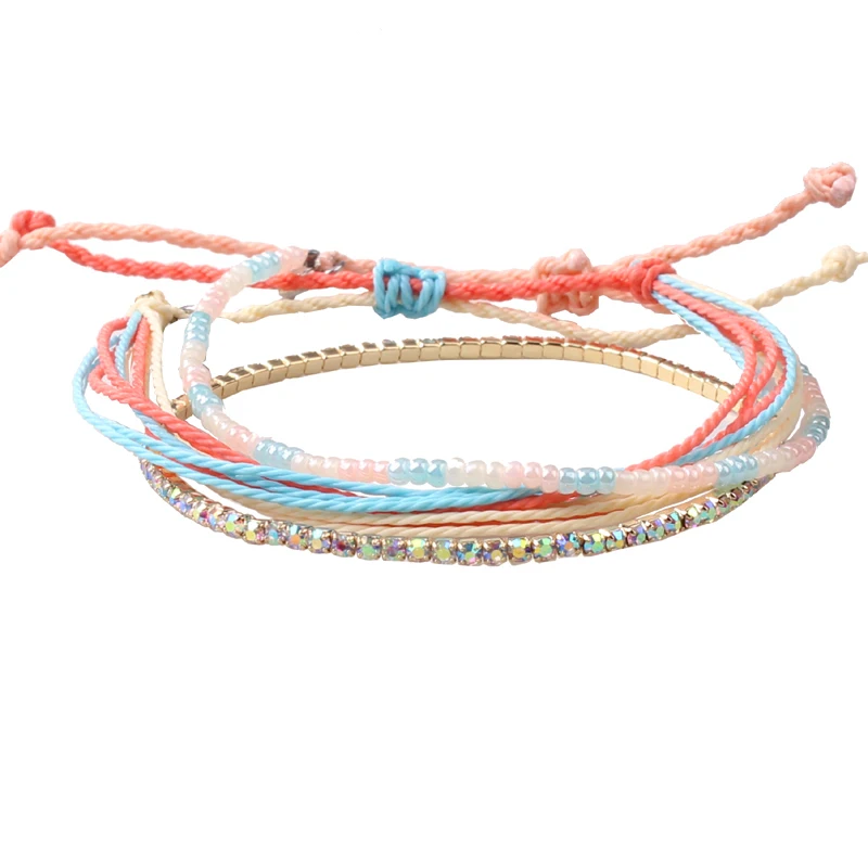 Vsco ручной работы женские пляжи Гавайские богемные Бохо закаты плетеные браслеты