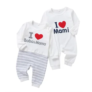 Хлопковые носки унисекс для маленьких девочек Одежда для новорожденных на возраст от 0 до 12 лет с принтом в виде буквы м, комбинезон с длинными рукавами, одежда для маленьких мальчиков, пижама с принтом для мальчиков и девочек; Roupas de bebe; Сезон осень