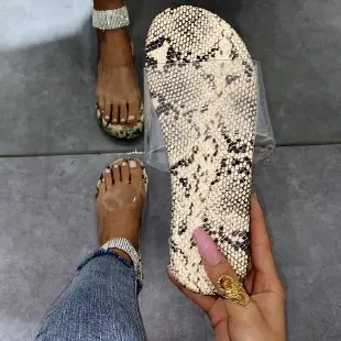 

Slippers Women's Summer New Snake Pattern Women's Sandals Women's Fashion All-match Flip-Flops Personality Trend Durable hot