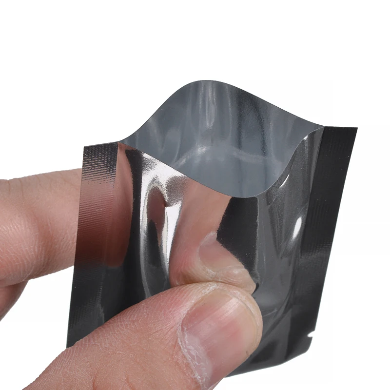 100 шт./лот 7*5 см Алюминий Фольга сумочки серебристой расцветки вакуумный