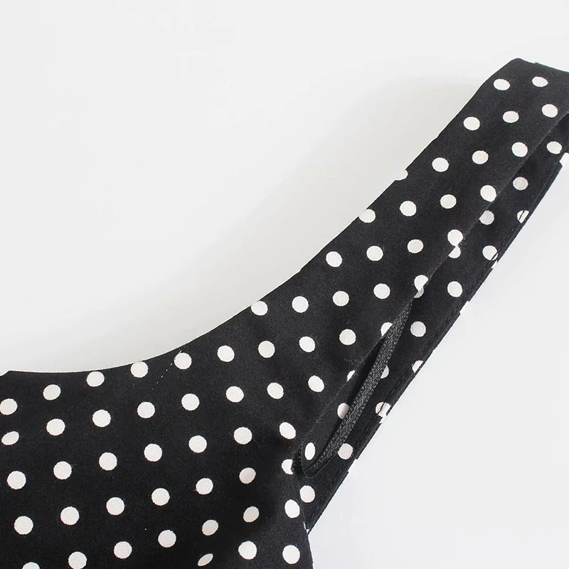 

Women Summer Sweet Sexy Playsuit Rompers 2021 ZA Sleeveless Dot Print Female Casual Street Elegant Jumpsuit Overalls Clothes