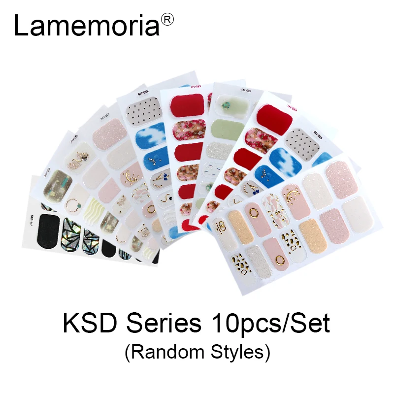 10 шт красочные блестящие кончики для дизайна ногтей DIY клейкие обертывания