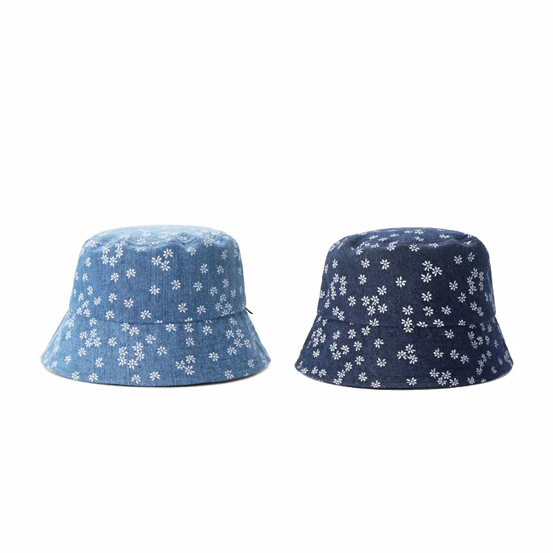 

Women's Basin Hats Summer Female Ladies Casual Cotton Sport Bucket Hats Floral printed Washed Fisherman Caps Panama Gorros