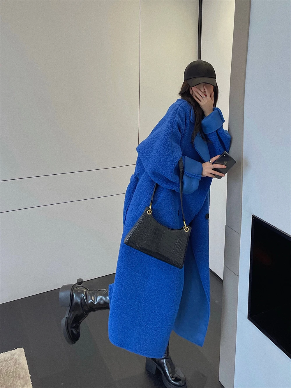 Женское шерстяное пальто новинка 2023 года стильное осенне-зимнее меховое цельное