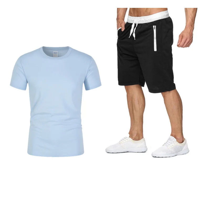 

2021 fashion summer new hot selling T shirt sportswear fast dry + casual sportswear summer short sleeve shorts + two sets