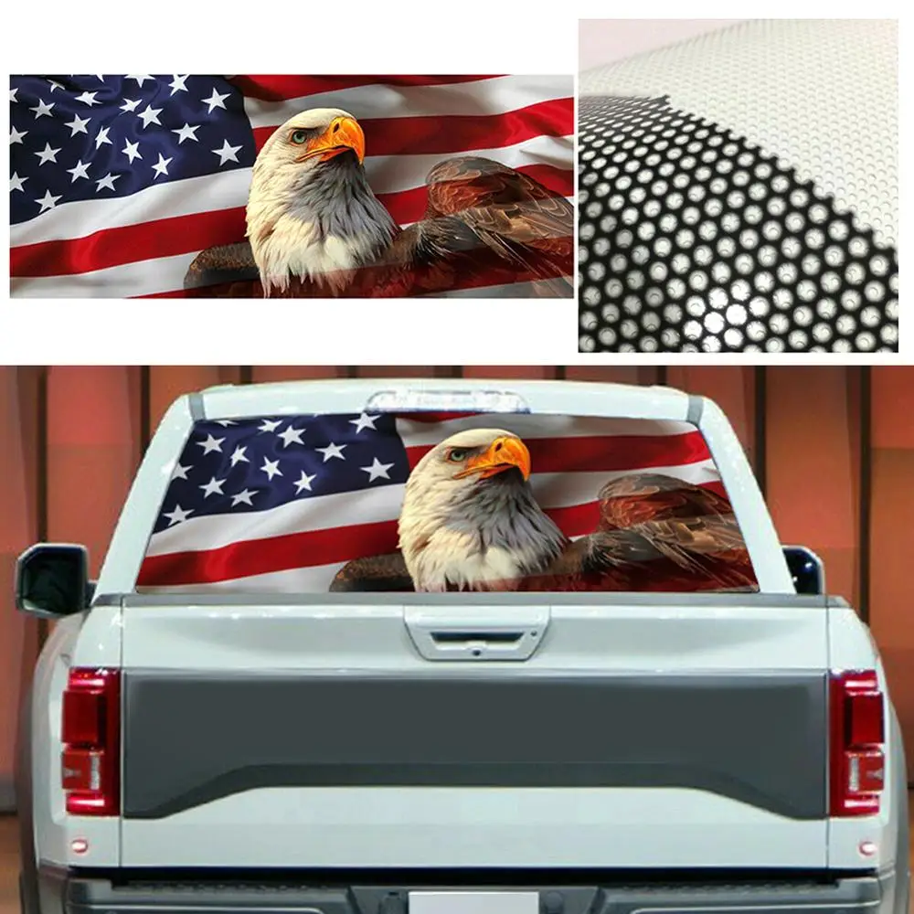 2019 New car Sticker AMERICAN Flag Bald EAGLE warbird FLAG face Rear Window Graphic Decal Truck suv Tail Windshield sticker | Автомобили и