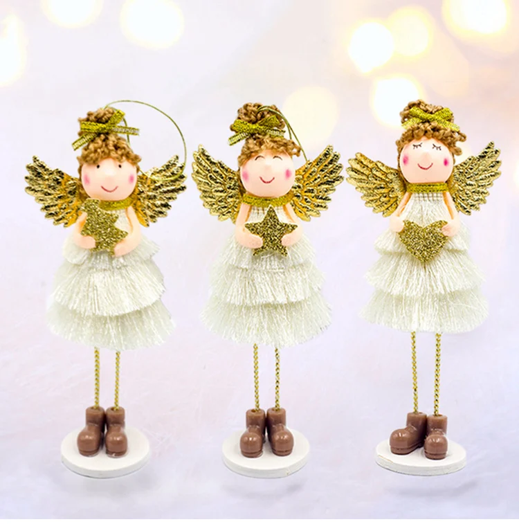 QIFU Christmas Angel Pendant Christmas Decor for Home Christmas Tree Ornaments Xmas Doll Gifts Cristmas Elf New Year