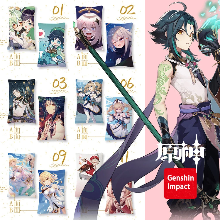 

Genshin ударная аниме Подушка двусторонняя печать персиковая кожа наволочка Pp хлопковая подушка для обеда плюшевая подушка