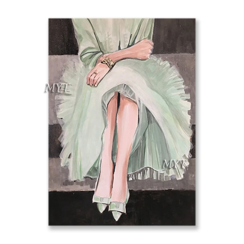 

Sexy Lady Ballet Dancer Woman Portrait Oil Painting No Frame Hot Selling Wall Hangings Art On Canvas For Bedroom Decoration