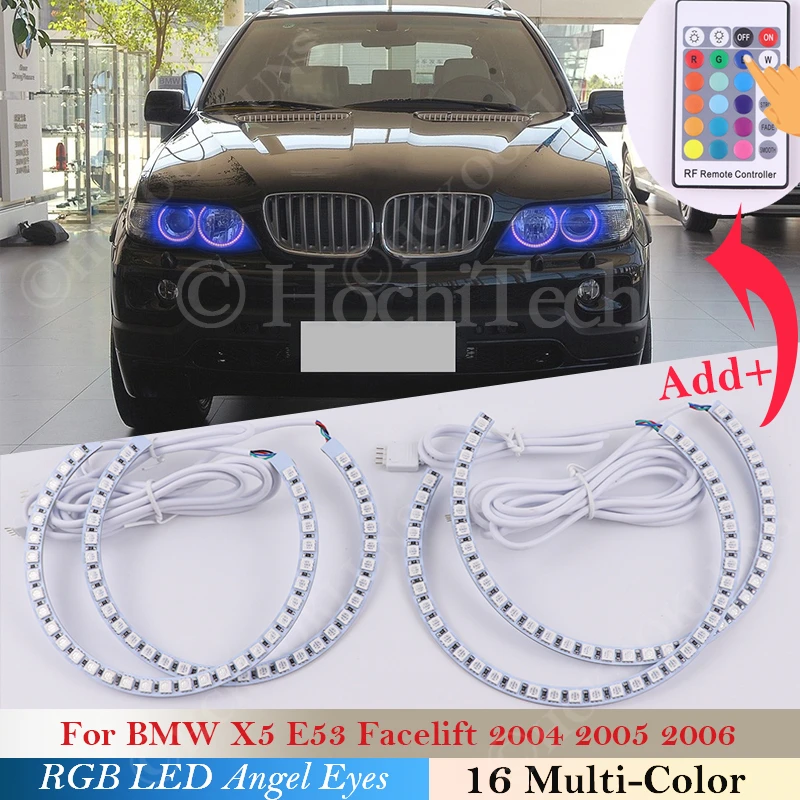 

Светодиодсветодиодный RGB-лампы «ангельские глазки» для BMW X5 E53 Facelift 2004 2005 2006, головсветильник свет, кольца с ореолом светильник, многоцветный...