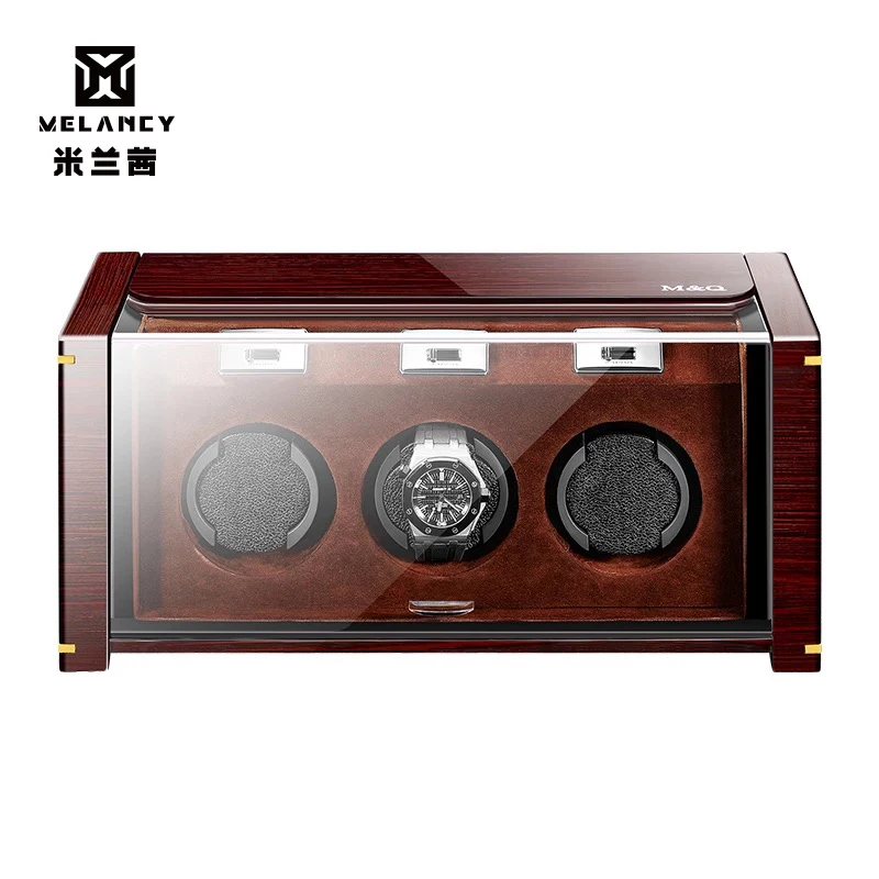 

Вилка США из искусственной кожи часы намоточный дисплей коробка адаптер чехол для хранения автоматический вращающийся Органайзер