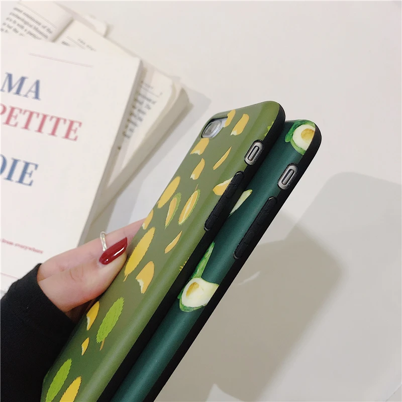Летний чехол для iphone XR с изображением фруктов durian avocado милый телефона XS Max 6 6S 7 8 Plus