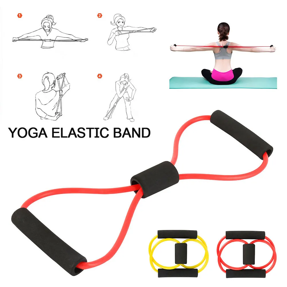 

Yoga Resistance Exercise Bands Pull Rope 8 Word Chest Expander Elastic Muscle Training Tubing Tension Rope Gym Fitness Equipment