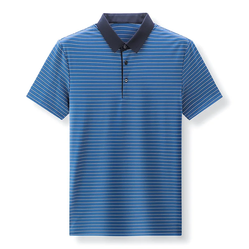 

Middle aged men's summer business leisure short sleeve polo shirt thin, comfortable and breathable father's Lapel short sleeve