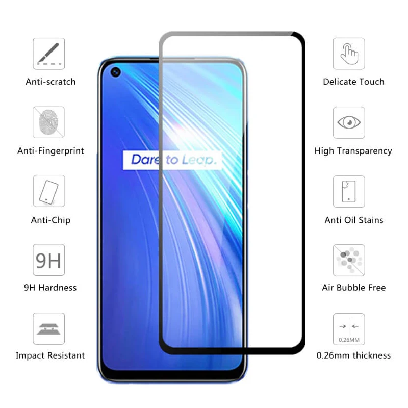 Realme 6 защитное стекло Realme6 pro Защита экрана для oppo realme6i 6pro 6i 6s i s realme6s с объективом