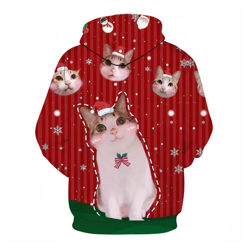 Милый стиль Рождественская Мужская и Женская 3D толстовка осенне-зимняя теплая
