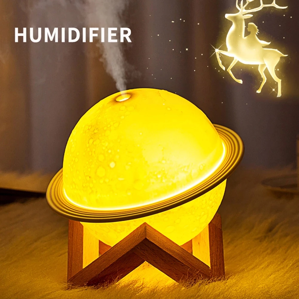 

200ml USB Mini Air Humidifier Car Aroma Essential Oil Diffuser Home USB Fogger Mist Maker LED Night Lamp Planet Humidifier