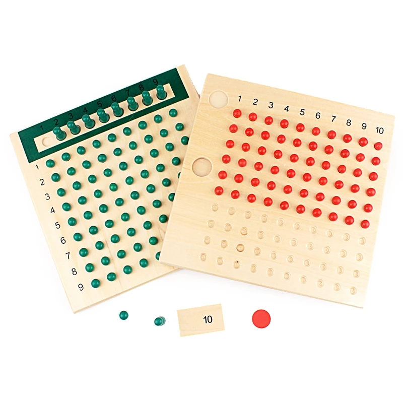 

Childhood Training Montessori Educational Kids Toy Multiplication Division Beads Addition Subtraction Board with Wooden Box Mini