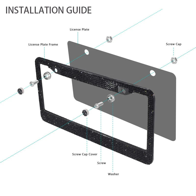 Рамка для номерного знака автомобиля крепление с кристаллами и бантом украшение