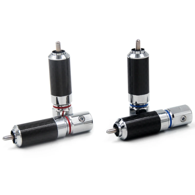 

Hifi Audio Adapter RCA Plug Carbon Fiber Rhodium Plated RCA Spaeker Audio Cable Connector