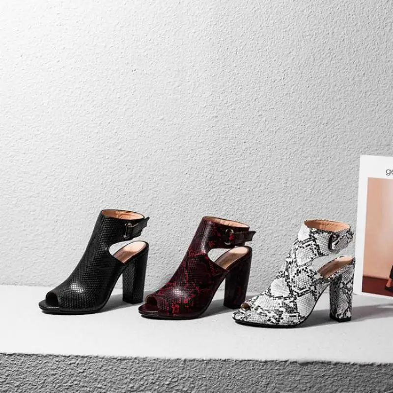 Женские туфли на высоком каблуке 10 см с открытым носком|Боссоножки и сандалии| |