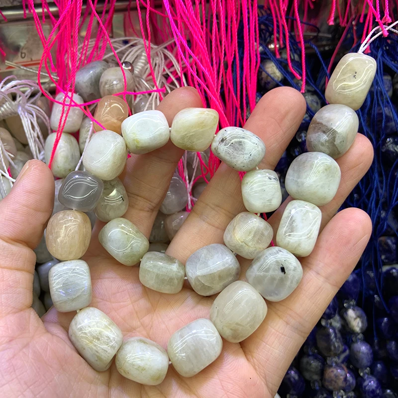 

Natural White Moonstone Beads 15'' Freeform Irregular DIY Loose Stone Beads For Jewelry Making Beads Bracelet For Women Necklace