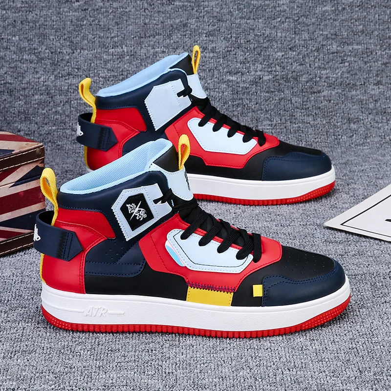 

Кроссовки мужские кожаные на шнуровке, легкие кеды, Вулканизированная подошва, Повседневная прогулочная обувь, 43