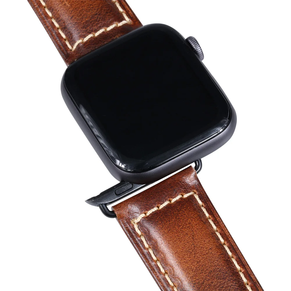 Винтажный ремешок из коровьей кожи Аксессуары для наручных браслетов коричневый