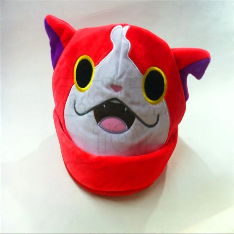 50 см вокруг Новый Косплей Япония часы Yokai шапка шляпа Red Cat Koma San мягкая плюшевая