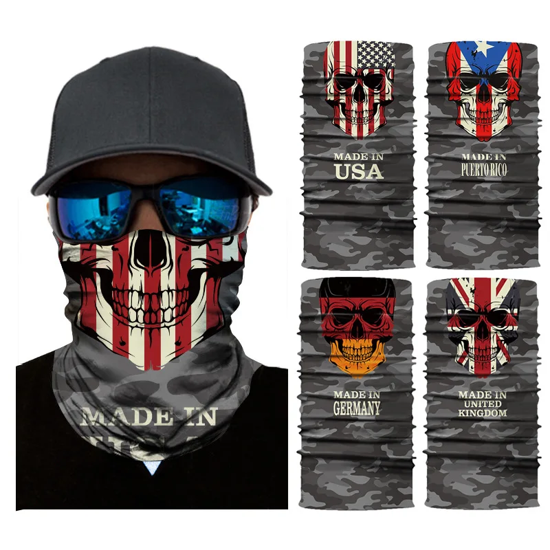 

Camouflage Skull National Flag Magic Scarf Cycling Seamless Balaclava Head Scarves Headband Neck Face Warmer Motorcycle Bandanas