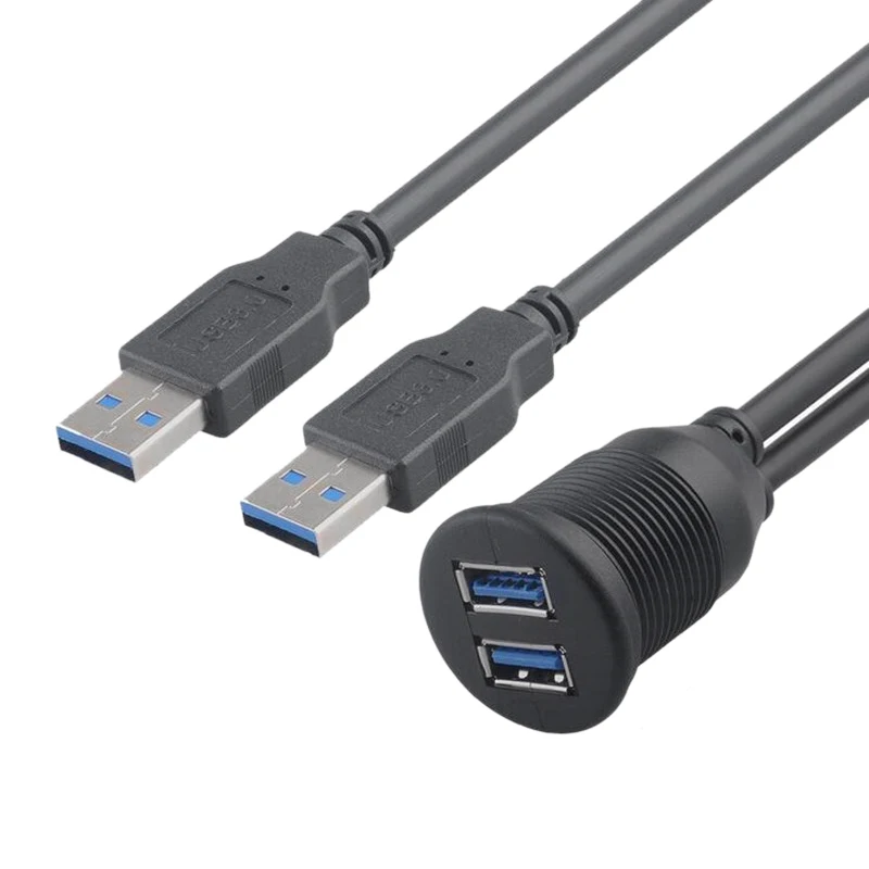 2 порта двойной Usb 3 0 удлинитель Aux смывное крепление для автомобиля Удлинительный