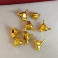 1pcs new solid pure 24kt 3d yellow gold pendant women fu cow bead pendant 0 1 0 2g 108mm