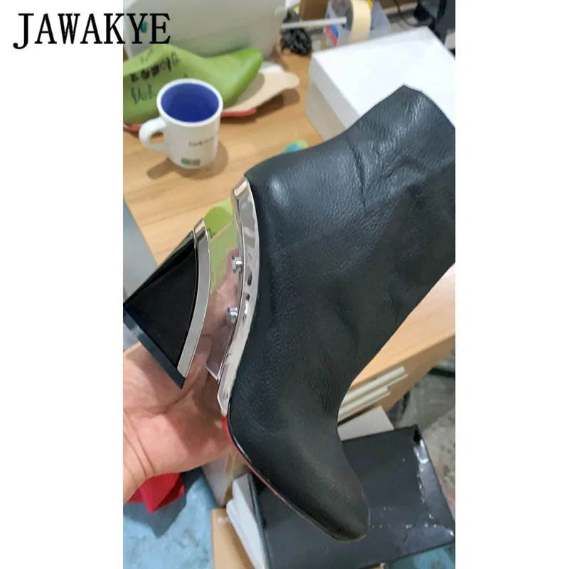 JAWAKYE/Новинка Женские Босоножки с открытым носком из прозрачного ПВХ на необычном