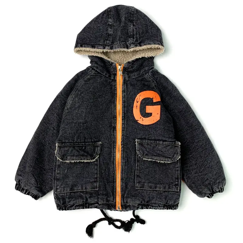 

Baby autumn and winter new warm clothing children's jacket thickening Ddemin hooded jacket boy hooded jacket boy warm jacke