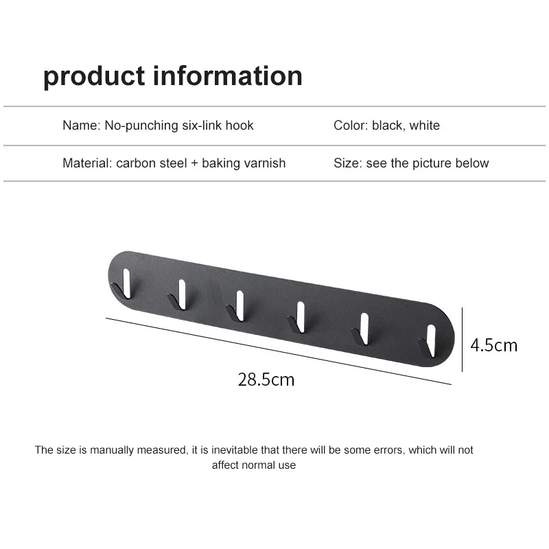 

Wall Hanging Wrought Iron Racks Seamless Punch-free Kitchen Key Hooks Space Saving Bathroom Hanger Home Multi-Purpose Hooks