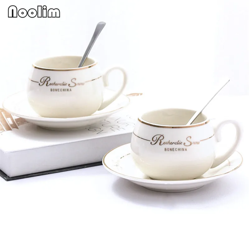 Европейская роскошная керамическая кофейная чашка набор костяного фарфора
