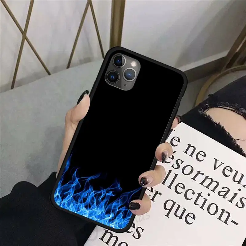 

Fire Flame Artistic personality Phone Case for iPhone 11 12 pro XS MAX 8 7 6 6S Plus X 5S SE 2020 XR Soft silicone Cover Funda