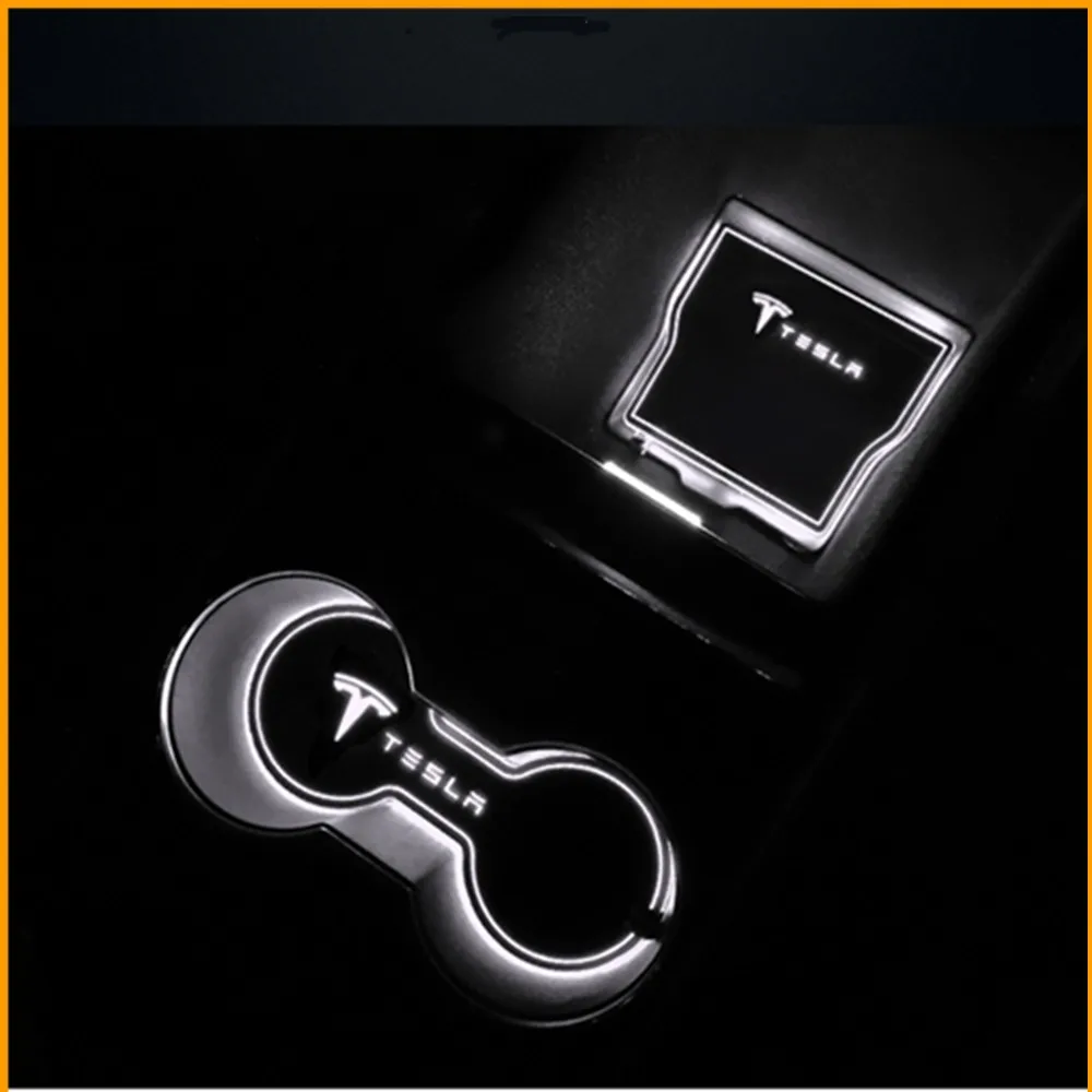 Автомобильный светодиодный светильник для Tesla Model 3 держатель стакана интерьер USB
