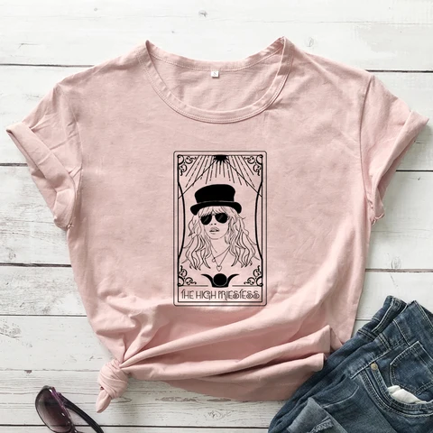 Женская футболка с коротким рукавом и принтом Таро и карточки