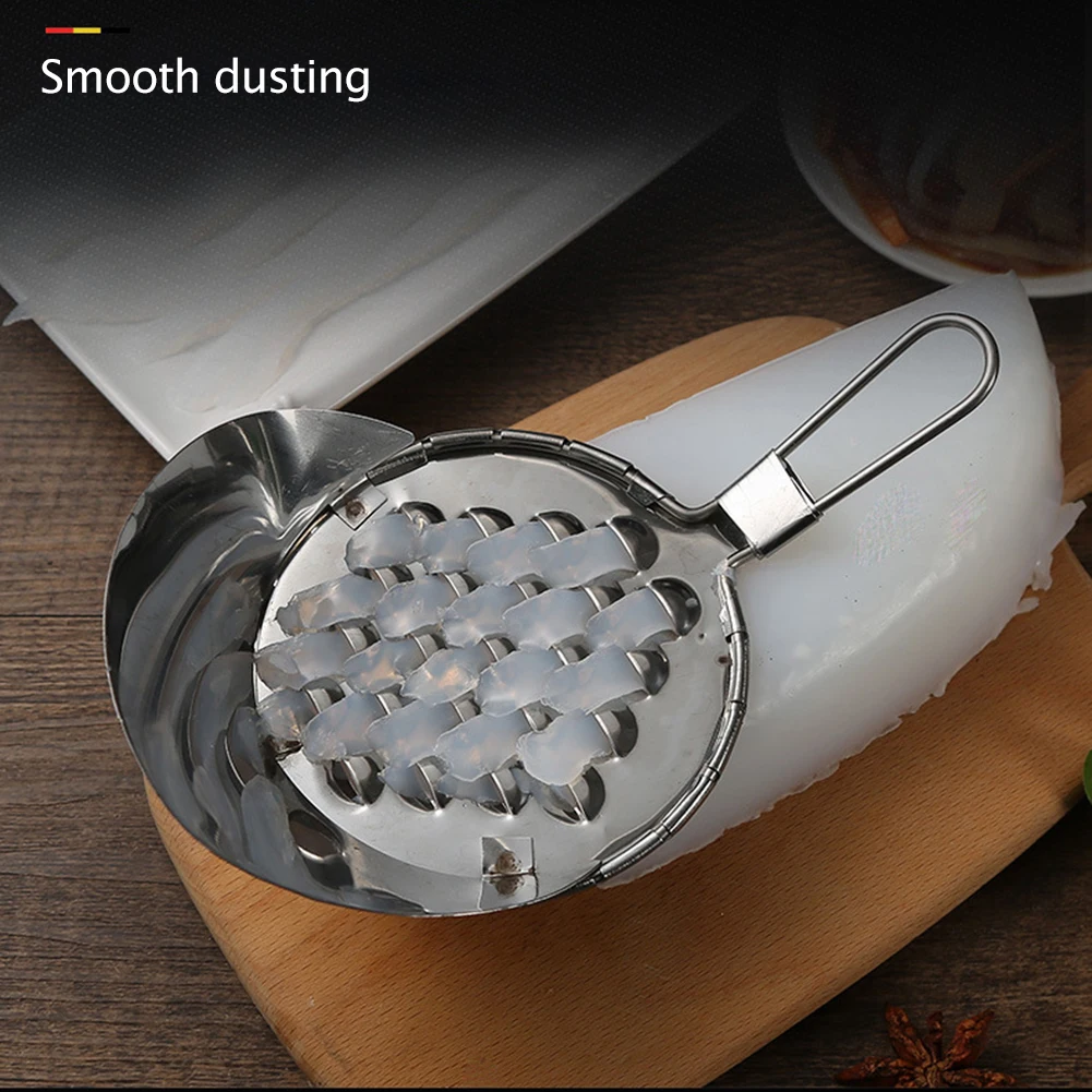 

Household Cold Noodle Scraper Stainless Steel Roton Macroporous Knife Scraping Tool Household Bean Jelly Scratch Knife
