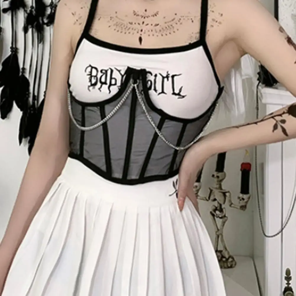 

Mesh Stitching Temperament Belt Chain Irregular Slimming Tummy Corset Waist Band Daily Wear Apparel Accessorie
