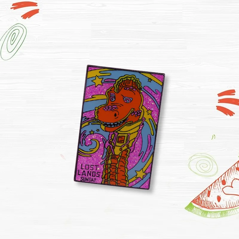 Эмалированная булавка Lost Lands музыкальный фестиваль тираннозавр воскресенья |