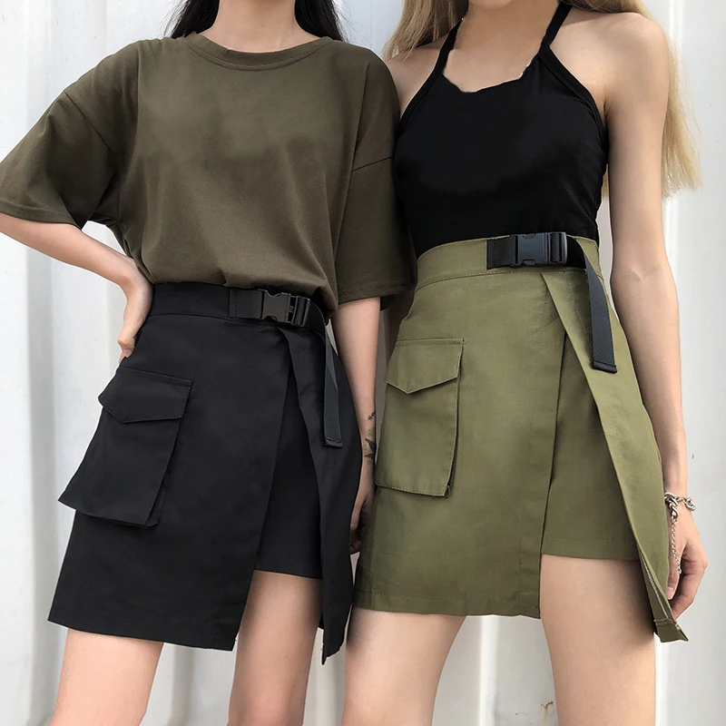 Повседневная Женская однотонная трапециевидная юбка в стиле Харадзюку