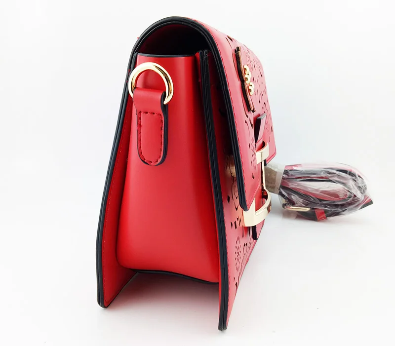 Итальянский дизайн цвет фуксии Туфли на толстом каблуке и сумочка в комплекте